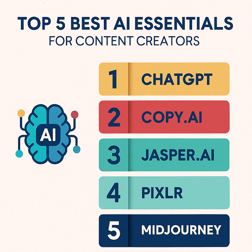 Top 5 Best AI Essentials for Content Creators