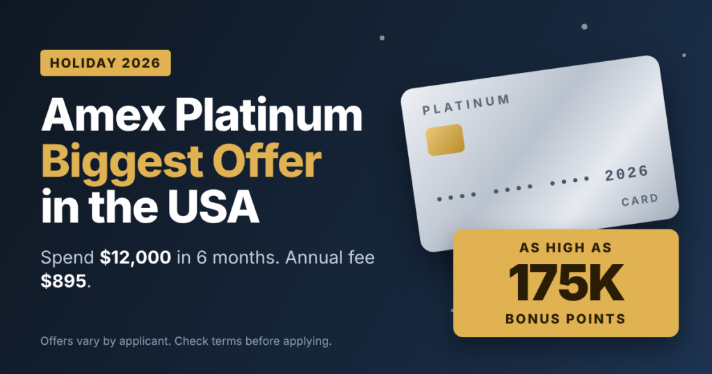 Amex platinum highest offer in Christmas in USA 2026 get